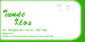 tunde klos business card